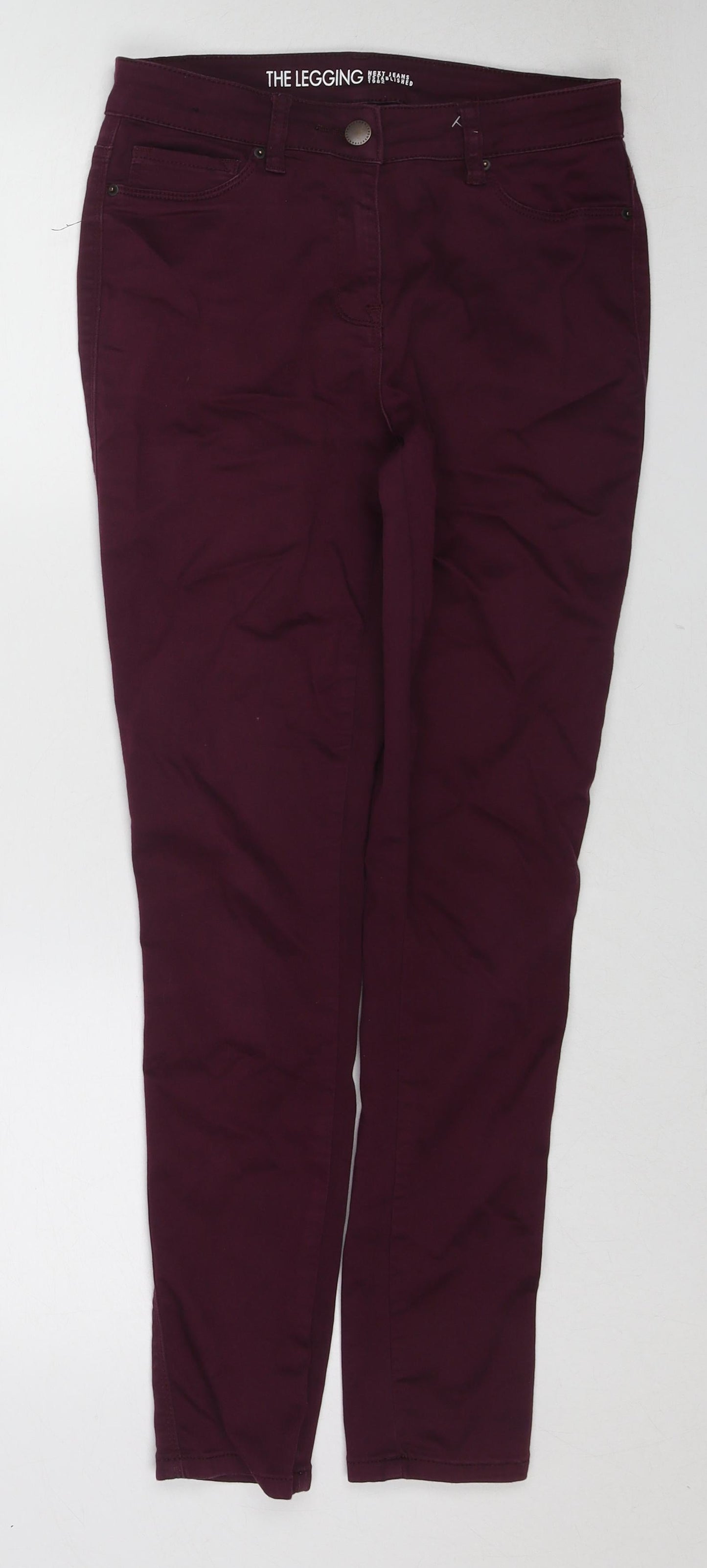 NEXT Womens Purple Cotton Straight Jeans Size 10 Regular Zip