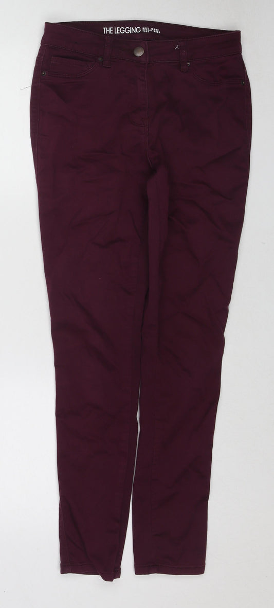 NEXT Womens Purple Cotton Straight Jeans Size 10 Regular Zip