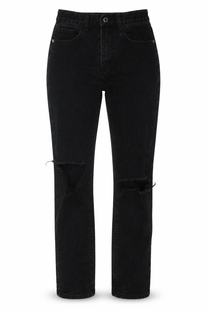 Womens UK Size 6 PRETTYLITTLETHING Regular Fit Straight Black Jeans
