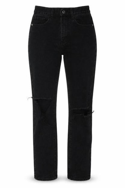 Womens UK Size 6 PRETTYLITTLETHING Regular Fit Straight Black Jeans