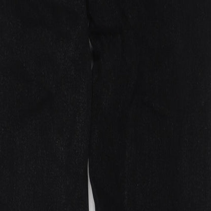 PRETTYLITTLETHING Womens Black Cotton Straight Jeans Size 6 Regular Zip