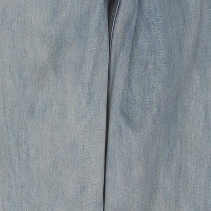 Lotd Womens Blue Cotton Straight Jeans Size 6 Regular Zip