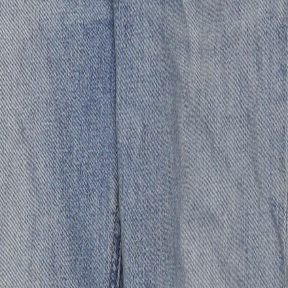 Denim Forum Womens Blue Cotton Straight Jeans Size 25 in Regular Zip