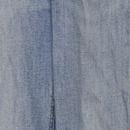 Denim Forum Womens Blue Cotton Straight Jeans Size 25 in Regular Zip