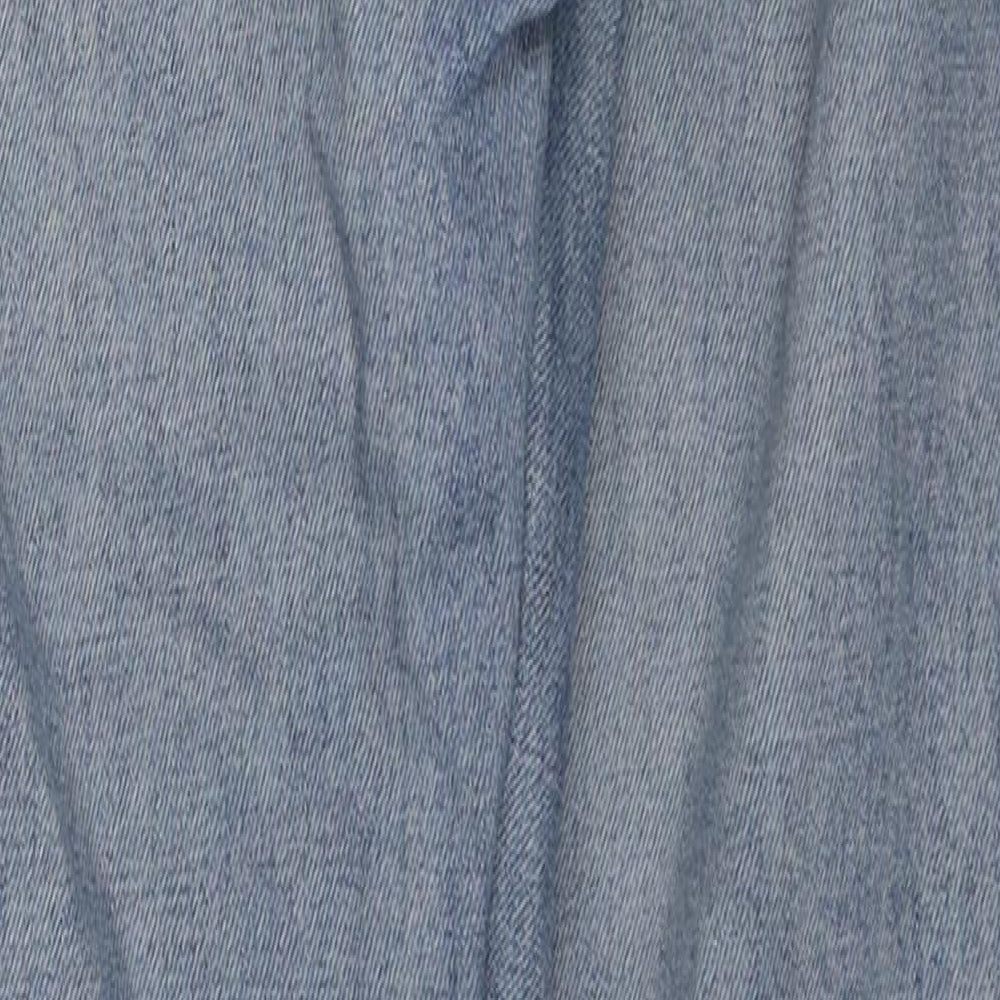 Denim Forum Womens Blue Cotton Straight Jeans Size 25 in Regular Zip