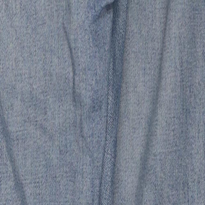Denim Forum Womens Blue Cotton Straight Jeans Size 25 in Regular Zip