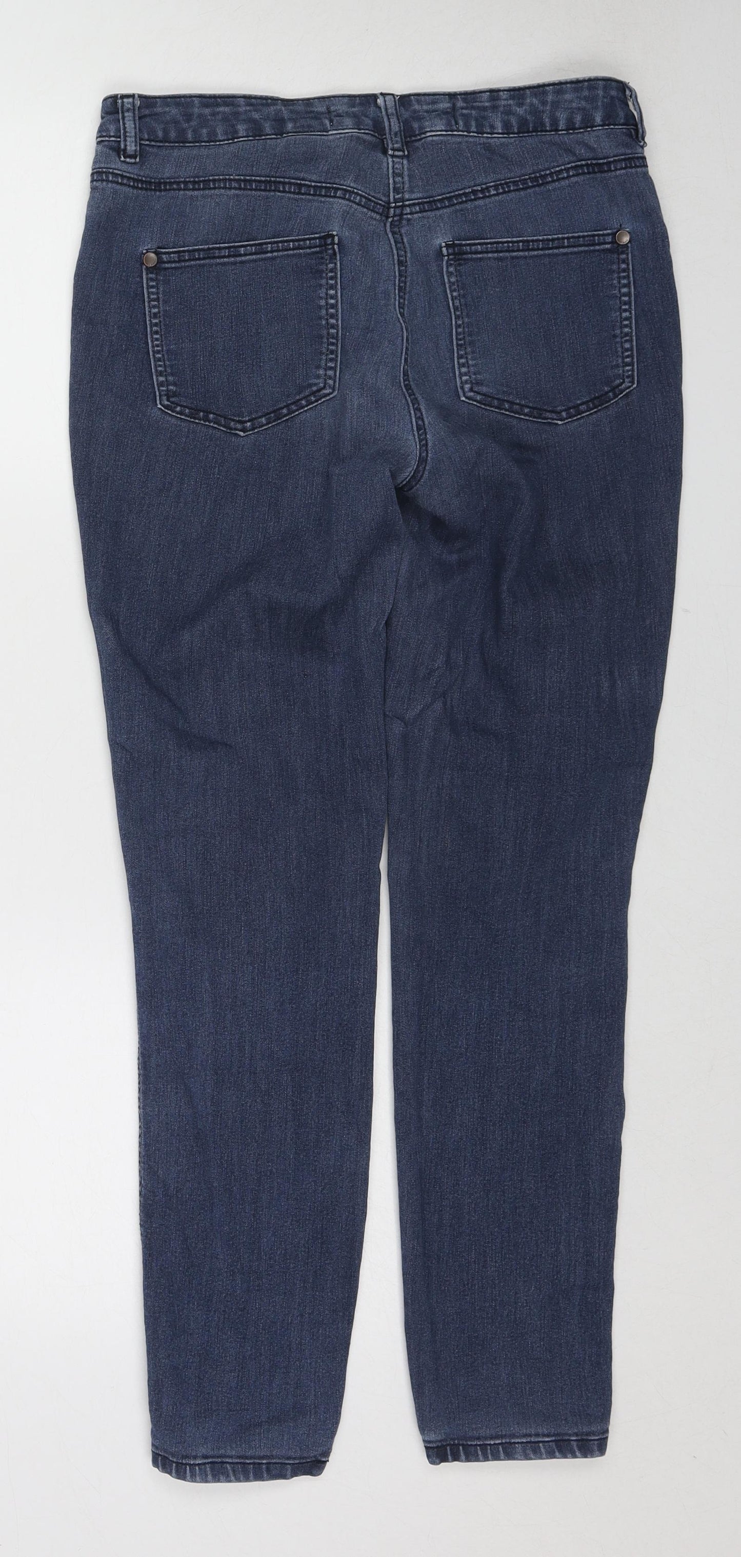 NEXT Womens Blue Cotton Straight Jeans Size 10 Regular Zip