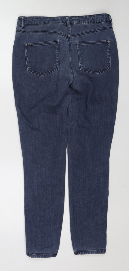 NEXT Womens Blue Cotton Straight Jeans Size 10 Regular Zip