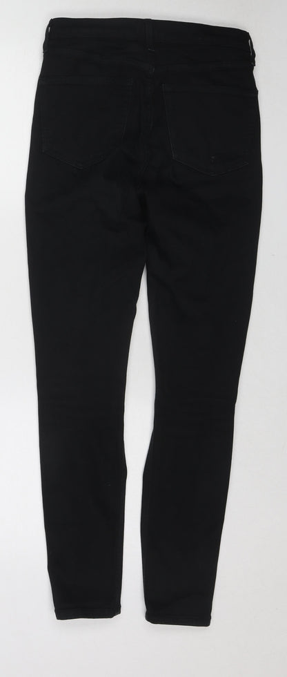 Topshop Womens Black Cotton Skinny Jeans Size 28 L32 in Regular Zip