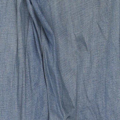 Topshop Womens Blue Cotton Straight Jeans Size 28 L36 in Regular Zip