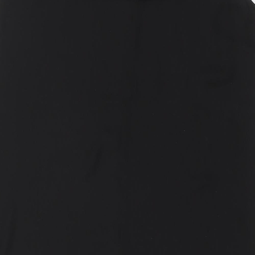 H&M Womens Black Polyester Tank Dress Size 10 Round Neck Button