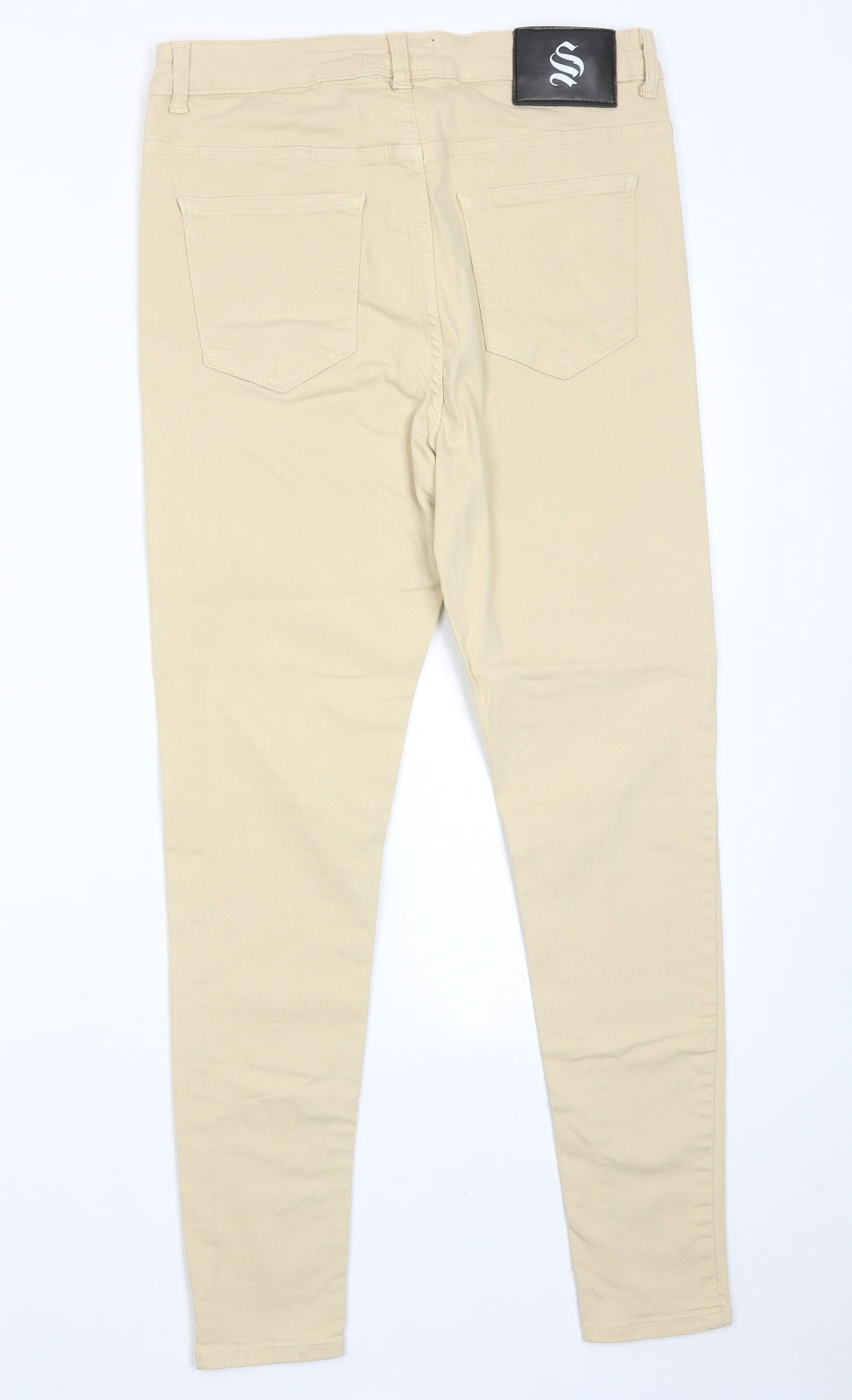 Sinners Womens Beige Cotton Skinny Jeans Size 32 in Regular Zip