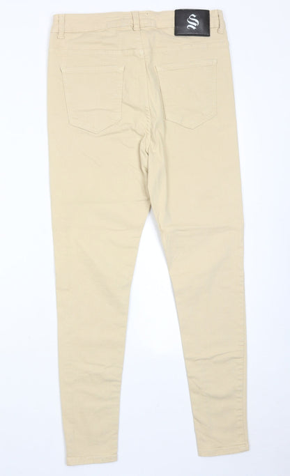 Sinners Womens Beige Cotton Skinny Jeans Size 32 in Regular Zip