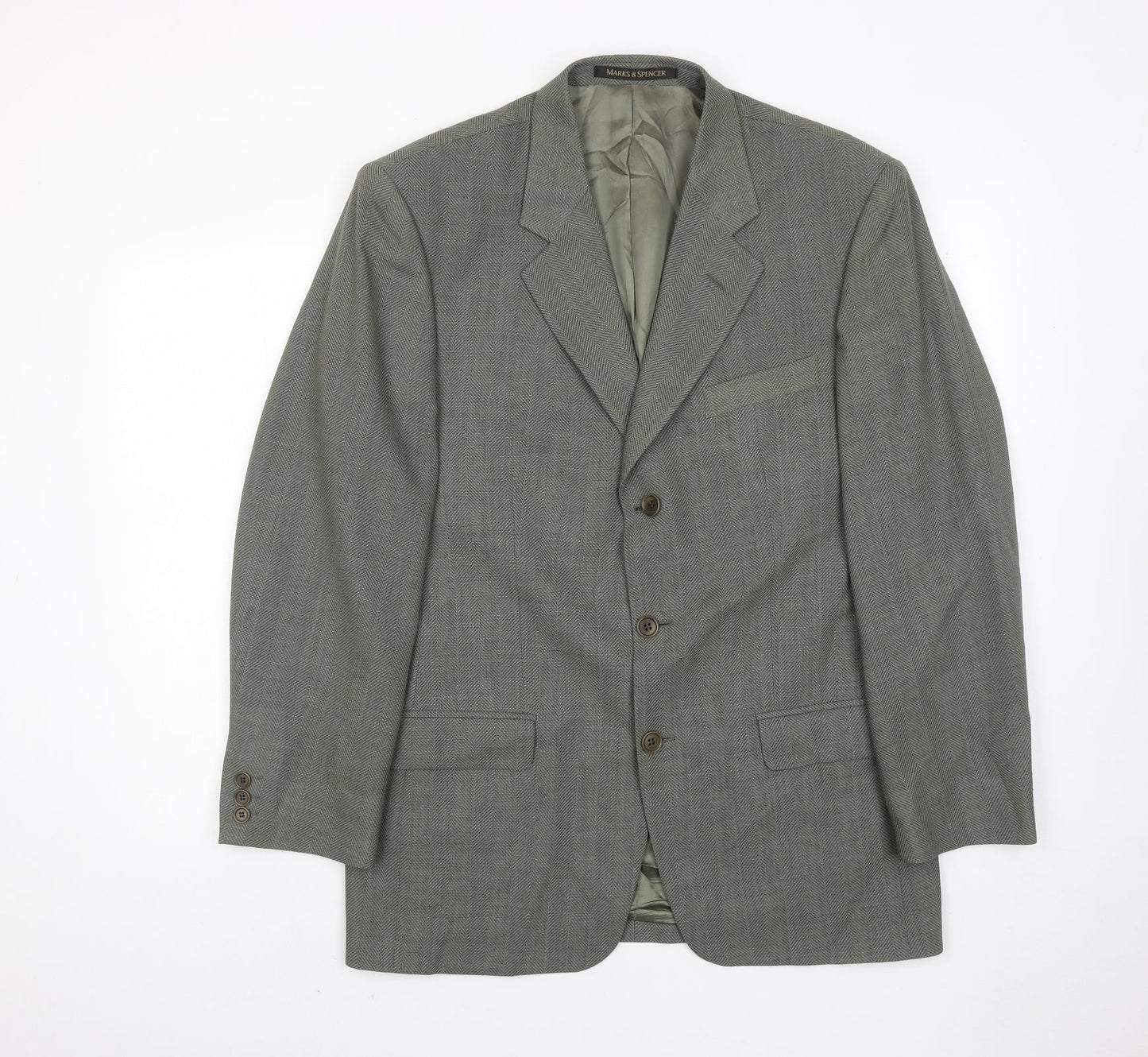 Mens UK Size 40 Marks and Spencer Regular Green Suit Jacket