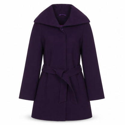 Sophie Gray Womens Purple Overcoat Coat Size 10 Button