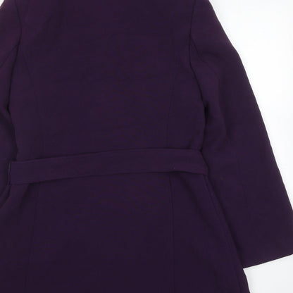 Sophie Gray Womens Purple Overcoat Coat Size 10 Button