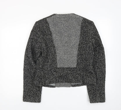 Autograph Womens Black Geometric Biker Jacket Size 12 Zip