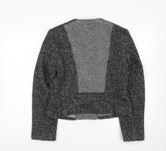 Autograph Womens Black Geometric Biker Jacket Size 12 Zip