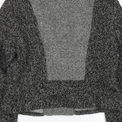 Autograph Womens Black Geometric Biker Jacket Size 12 Zip