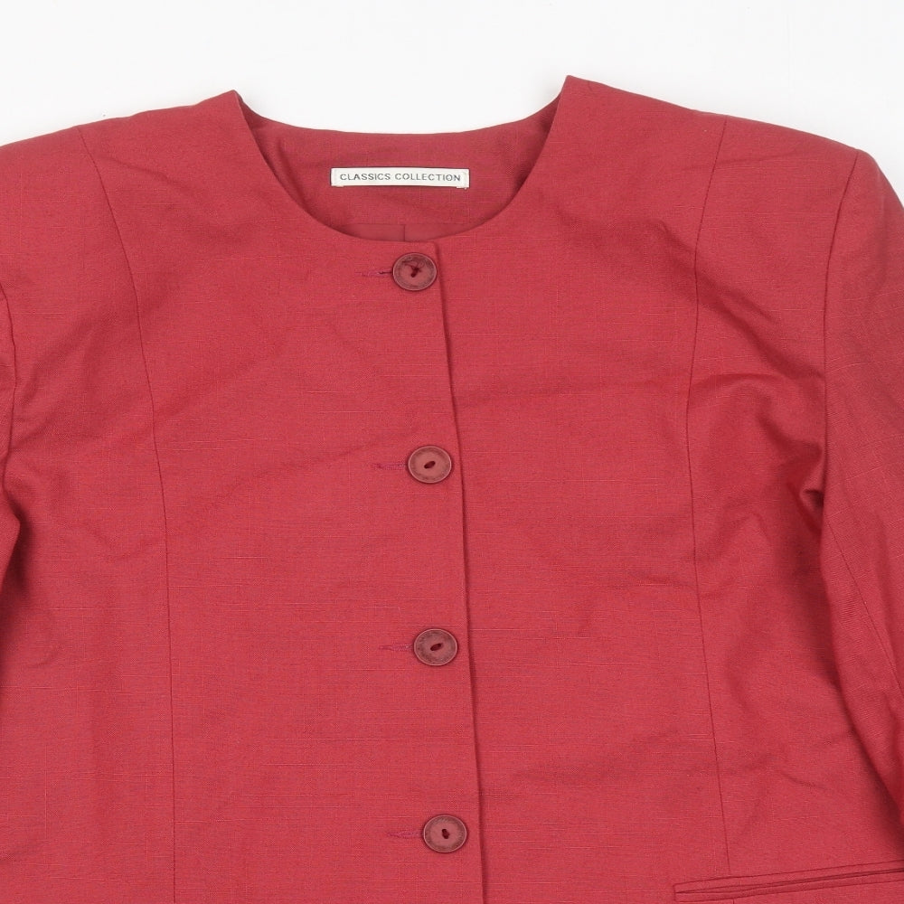 St.Bennard Womens Pink Jacket Size 18 Button