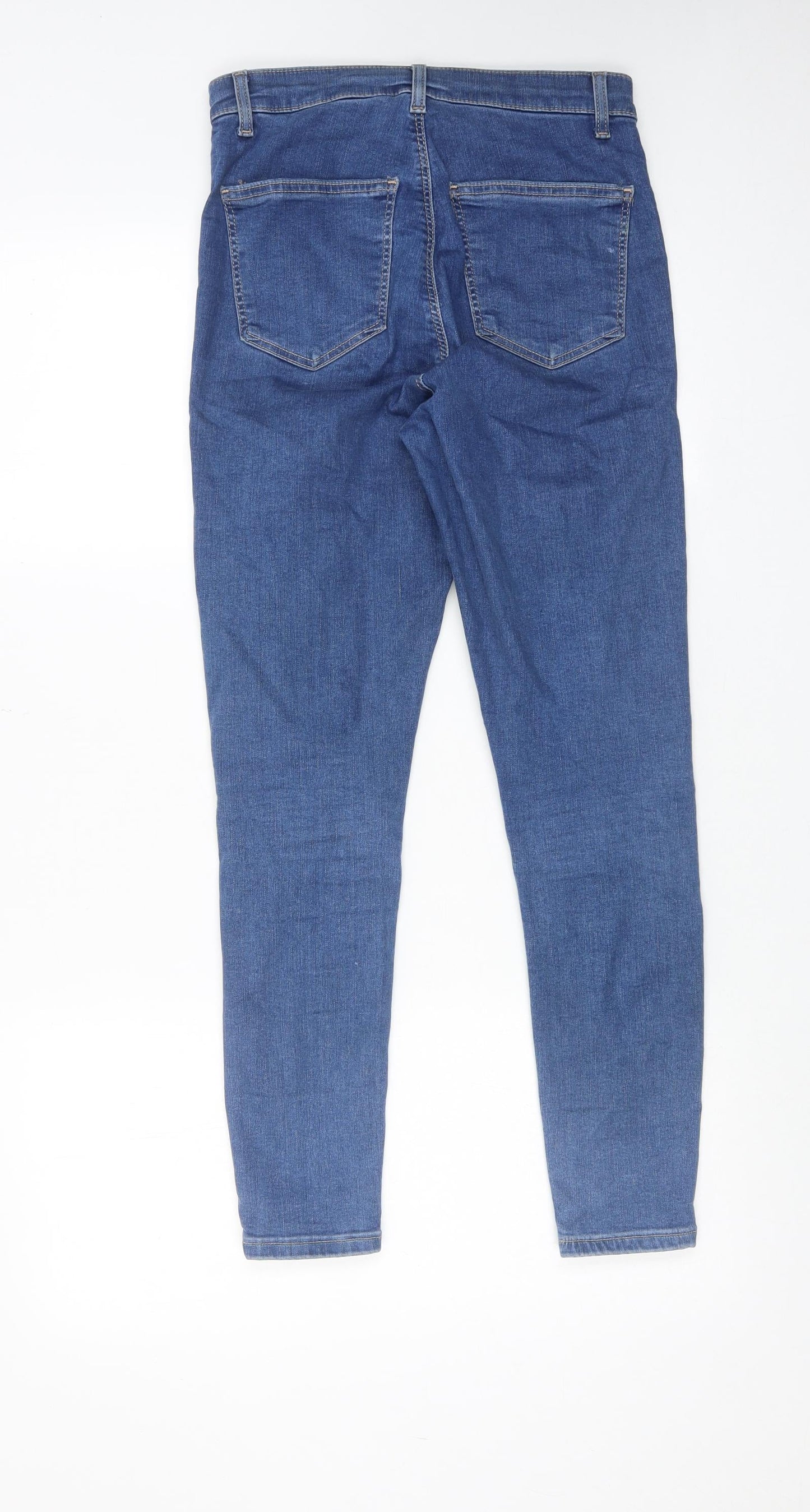 Topshop Womens Blue Cotton Skinny Jeans Size 28 in L30 in Regular Zip