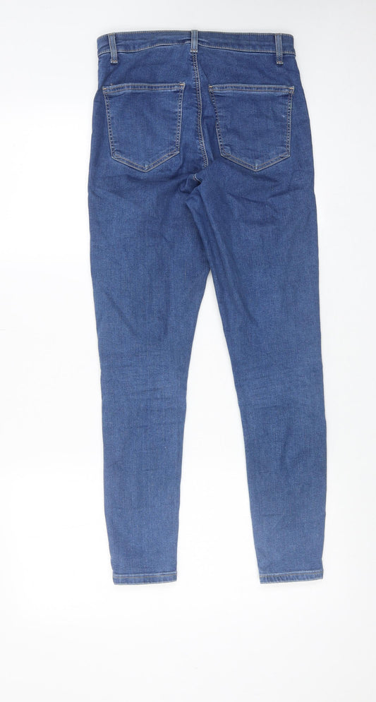 Topshop Womens Blue Cotton Skinny Jeans Size 28 in L30 in Regular Zip