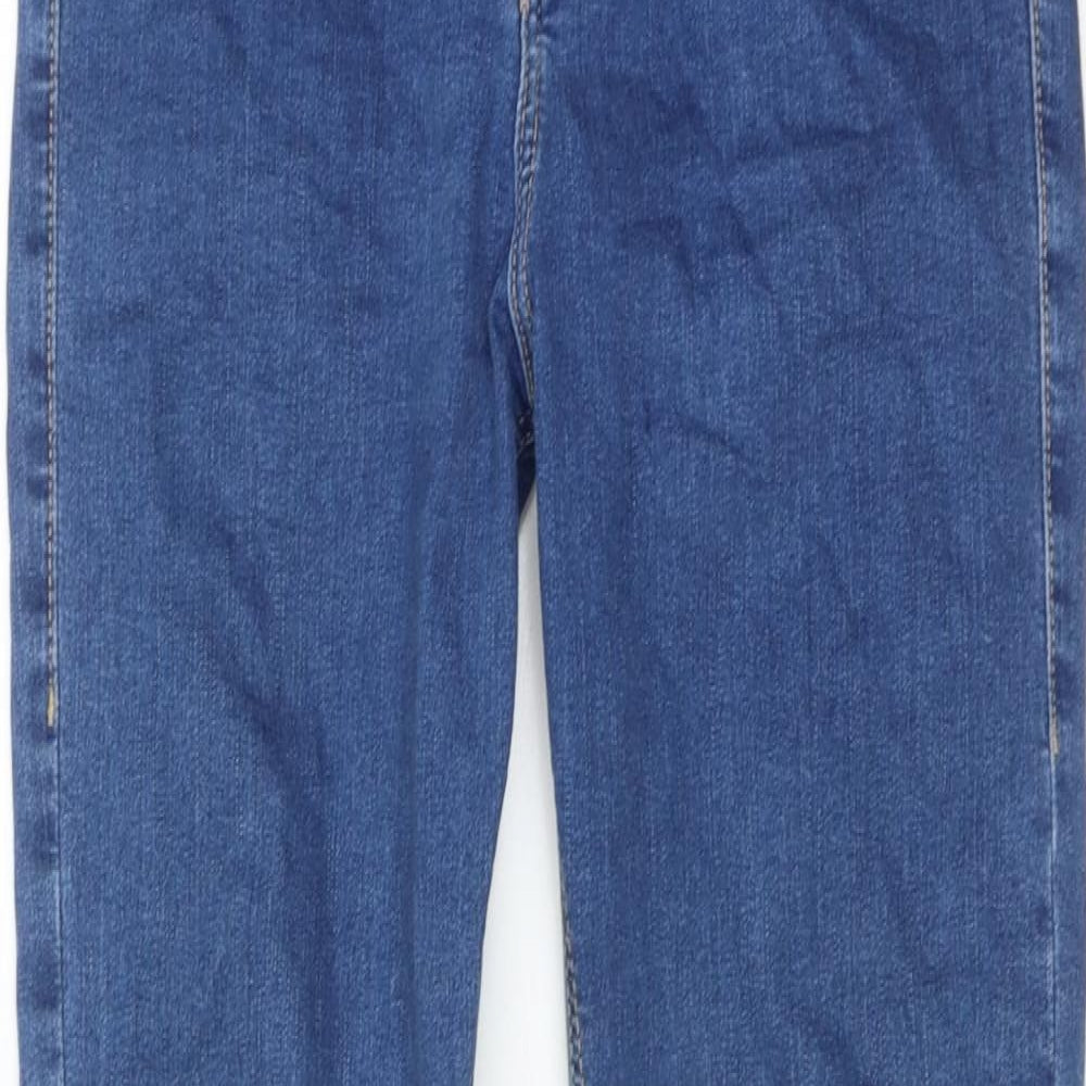 Topshop Womens Blue Cotton Skinny Jeans Size 28 in L30 in Regular Zip