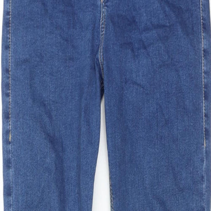 Topshop Womens Blue Cotton Skinny Jeans Size 28 in L30 in Regular Zip