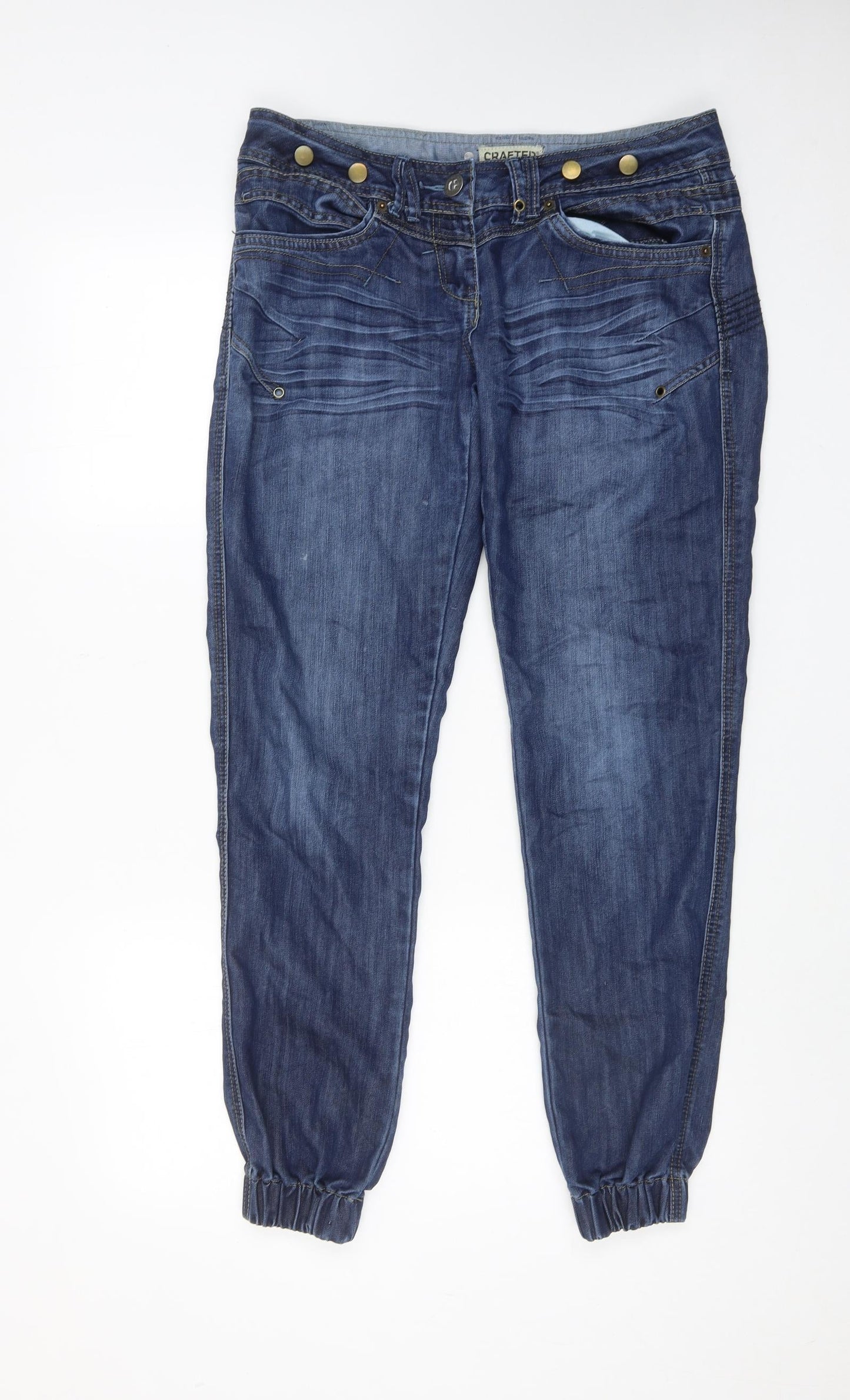 Womens UK Size 34 in Crafted Regular Fit Tapered Blue Jeans
