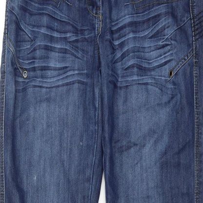 Womens UK Size 34 in Crafted Regular Fit Tapered Blue Jeans