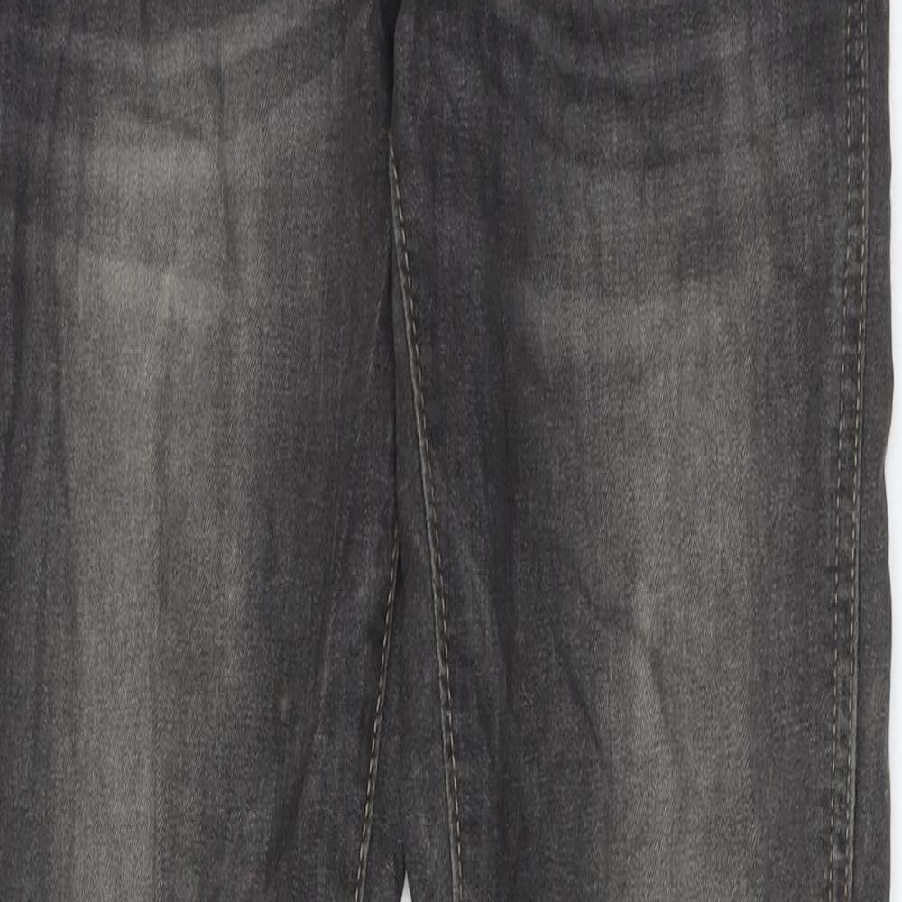 Zara Womens Grey Cotton Skinny Jeans Size 8 Regular Zip