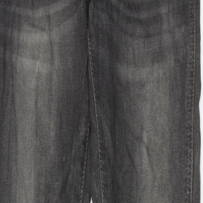 Zara Womens Grey Cotton Skinny Jeans Size 8 Regular Zip