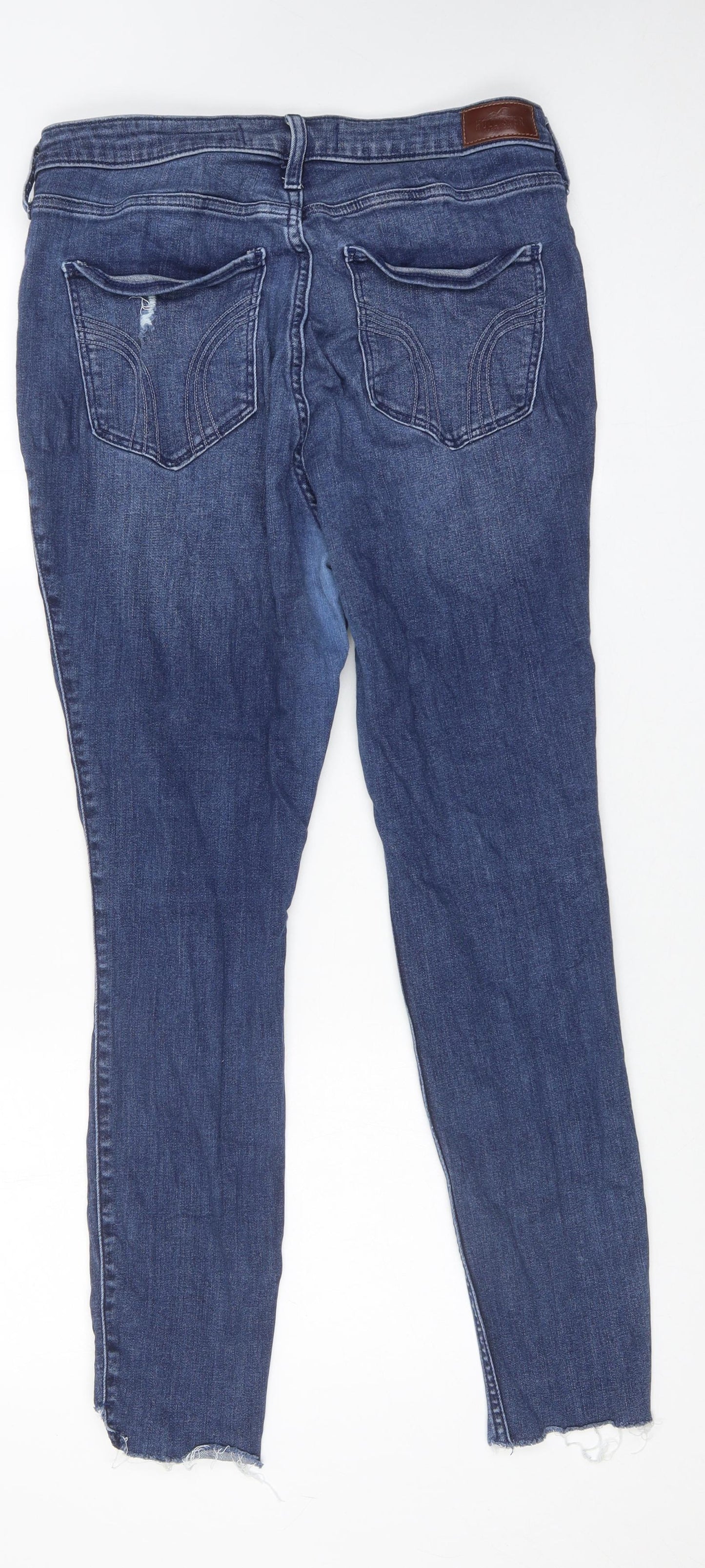 Hollister Womens Blue Cotton Skinny Jeans Size 32 in L28 in Regular Zip