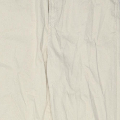 Denim & Co. Womens Beige Cotton Straight Jeans Size 14 Regular Zip