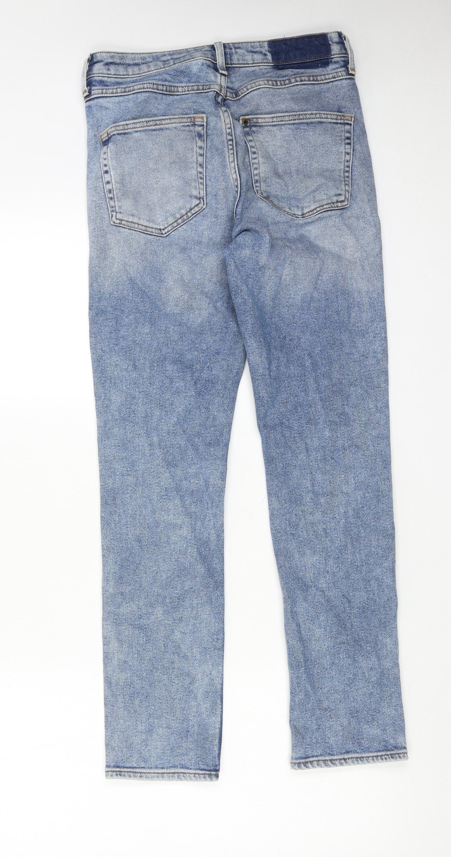 Womens UK Size 27 in H&M Regular Fit Skinny Blue Jeans