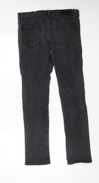 Loom Denim Womens Black Cotton Skinny Jeans Size 32 in L32 in Regular Zip