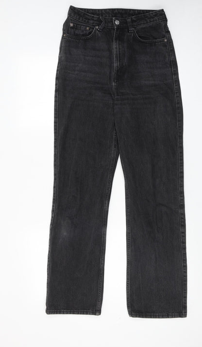 Womens UK Size 25 in Weekday Regular Fit Straight Black Jeans
