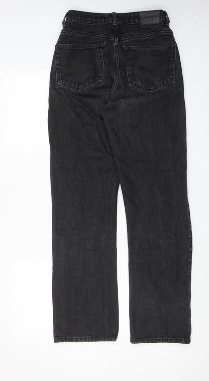 Womens UK Size 25 in Weekday Regular Fit Straight Black Jeans