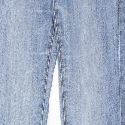Denim & Co. Womens Blue Cotton Skinny Jeans Size 8 Regular Zip
