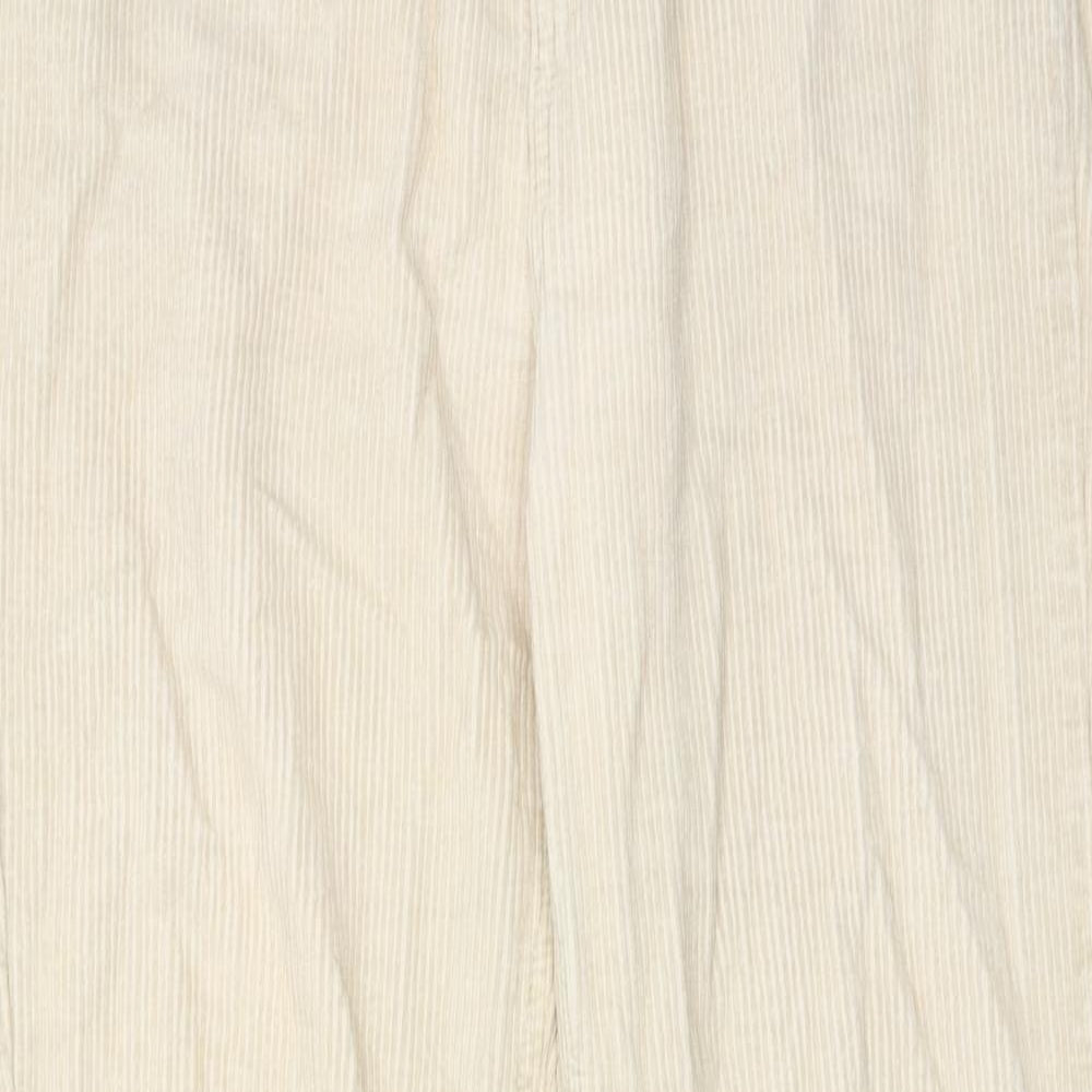 Denim & Co. Womens Beige Cotton Trousers Size 10 Regular Zip