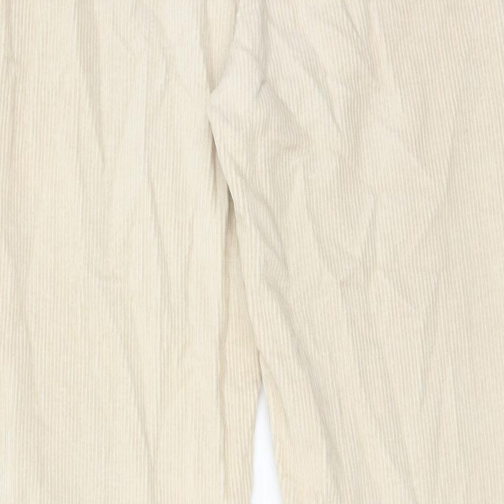 Denim & Co. Womens Beige Cotton Trousers Size 10 Regular Zip