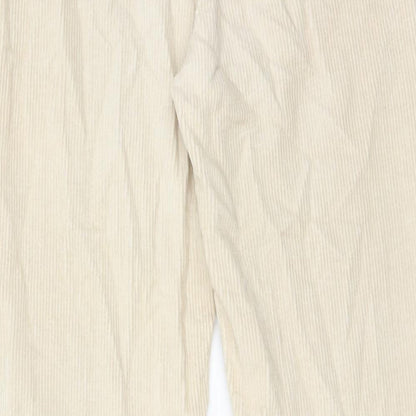 Denim & Co. Womens Beige Cotton Trousers Size 10 Regular Zip