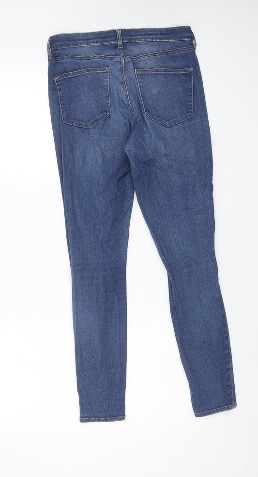 Topshop Womens Blue Cotton Skinny Jeans Size 28 in L30 in Regular Zip