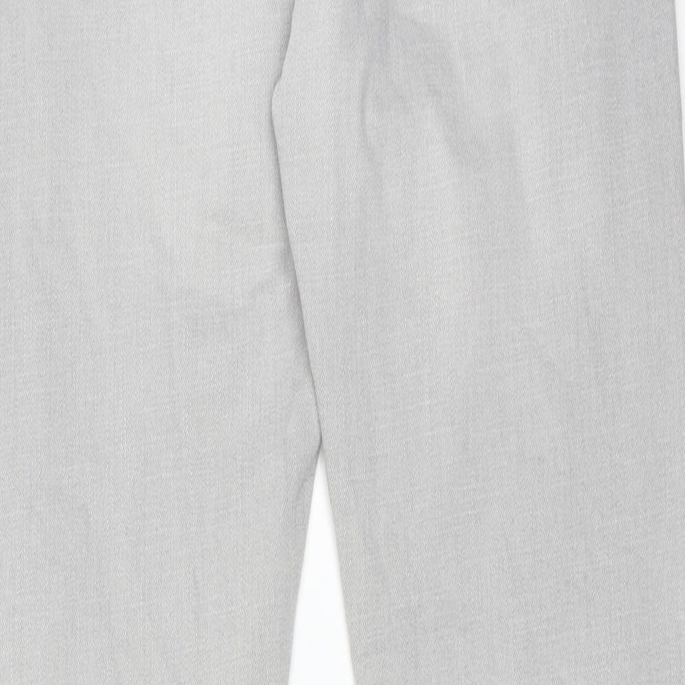 H&M Mens Grey Cotton Straight Jeans Size 32 in L32 in Regular Button