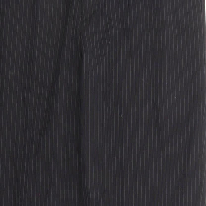 Burton Mens Black Striped Polyester Dress Pants Trousers Size 32 in Regular Zip