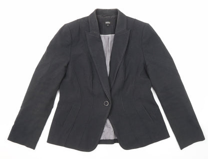 Marks and Spencer Womens Grey Polyester Jacket Blazer Size 14