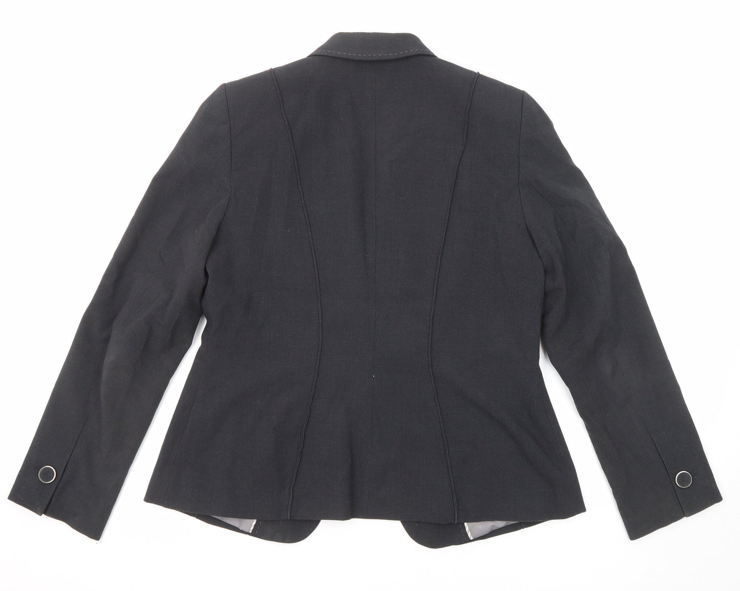 Marks and Spencer Womens Grey Polyester Jacket Blazer Size 14