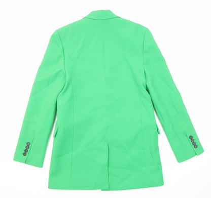 Zara Womens Green Polyester Jacket Suit Jacket Size XS