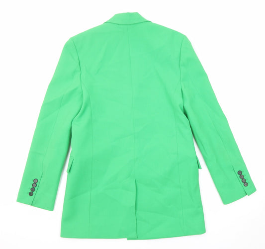 Zara Womens Green Polyester Jacket Suit Jacket Size XS