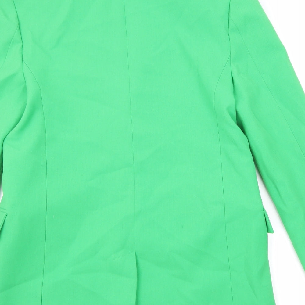 Zara Womens Green Polyester Jacket Suit Jacket Size XS